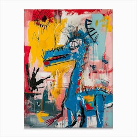 Abstract Graffiti Dinosaur In The Kitchen 2 Canvas Print