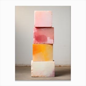 Stacked Soap Blocks, Stones Art Canvas Print