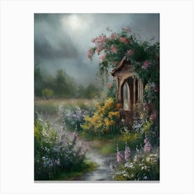 Gazebo In The Rain Canvas Print