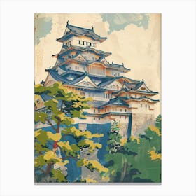 Himeji Castle Mid Century Modern 2 Canvas Print