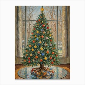 Festive Christmas Tree Canvas Print