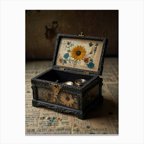 Sunflower Jewelry Box Canvas Print