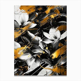 Gold And Black Abstract Painting 131 Canvas Print