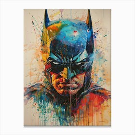 Batman Portrait Watercolor 1 Canvas Print