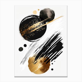 Abstract Black And Gold Painting 92 Canvas Print