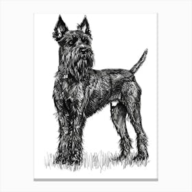  Belgian Laekenois Dog Line Sketch 4 Canvas Print