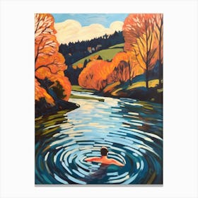 Wild Swimming At River Nidd Yorkshire 1 Canvas Print
