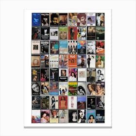 Female Music Print - Retro Cassette Covers Canvas Print