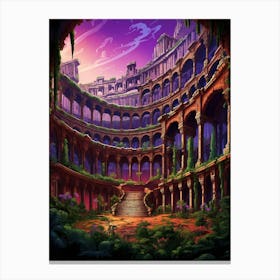 Colosseum Pixel Art 4 Canvas Print
