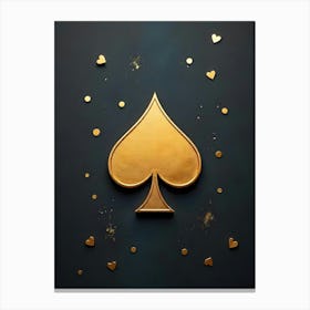 Gold Spade Symbol Canvas Print