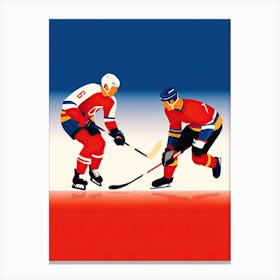 Hockey Players In Action Canvas Print