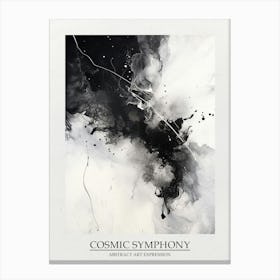 Cosmic Symphony Abstract Black And White 8 Poster Canvas Print