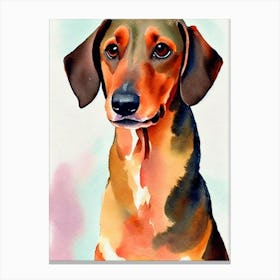 Dachshund 4 Watercolour dog Canvas Print