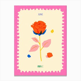 June Birthmonth Flower Rose Canvas Print
