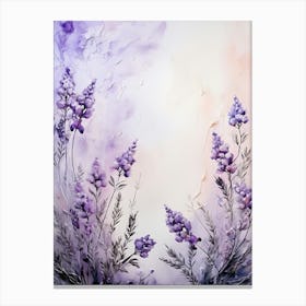 Watercolor Of Lavender Flowers Canvas Print