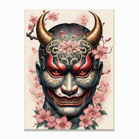 Floral Irezumi The Traditional Japanese Tattoo Hannya Mask (30) Canvas Print
