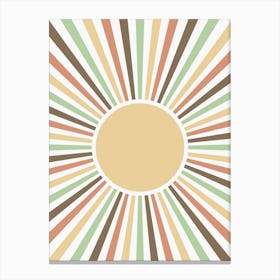 Retro Sunburst Background Canvas Print