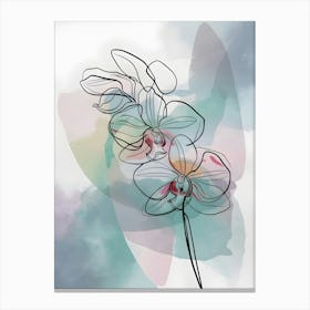 Orchids On A Watercolor Background Canvas Print