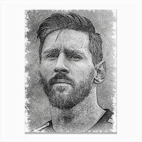 Lionel Messi - Drawing By Person Canvas Print