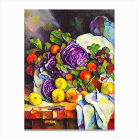 Red Cabbage Cezanne Style vegetable Canvas Print