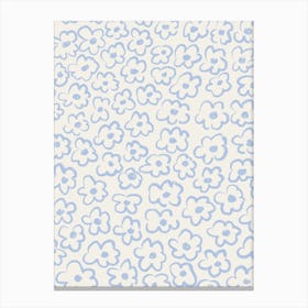 Daisies Pattern 2 Blue Canvas Print