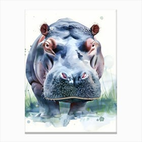 Hippo Painting Canvas Print