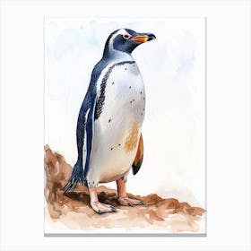 Humboldt Penguin King George Island Watercolour Painting 2 Canvas Print