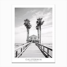 Poster Of California, Black And White Analogue Photograph 1 Canvas Print