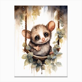 Adorable Chubby Hanging Possum 2 Canvas Print