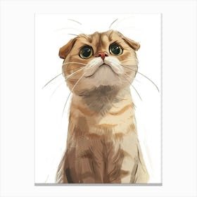Scottish Fold Cat Clipart Illustration 4 Canvas Print