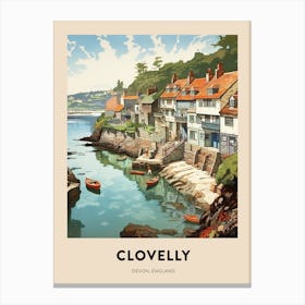 Devon Vintage Travel Poster Clovelly Canvas Print