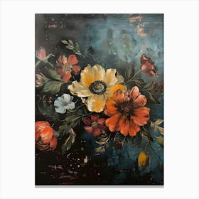 Vintage Floral and Botanicals Dark and Moody Canvas Print