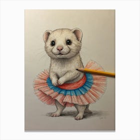 Ferret In Tutu 8 Canvas Print