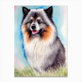 Keeshond Watercolour dog Canvas Print