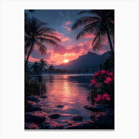 Sunset In Hawaii Canvas Print