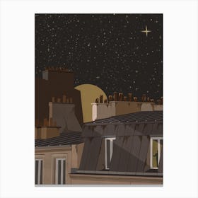 Parisian Starry Night Sky Canvas Print