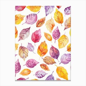 Watercolor Autumn Leaves 2 Canvas Print