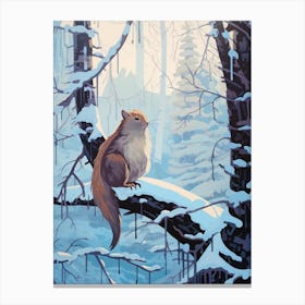 Winter Mink 1 Illustration Canvas Print