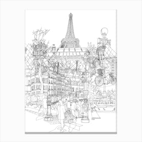 Paris! (Black and white) Canvas Print