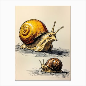 Snails On The Ground Canvas Print