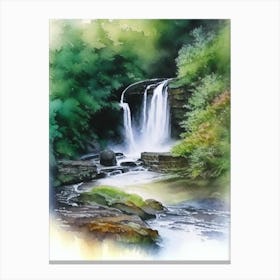 Sgwd Clun Gwyn, United Kingdom Water Colour  Canvas Print