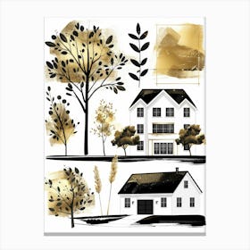 House And Trees Canvas Print