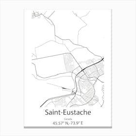 Saint Eustache,Canada Minimalist Map Canvas Print