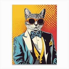 Super Cool Cat Illustration Pop 13 Canvas Print