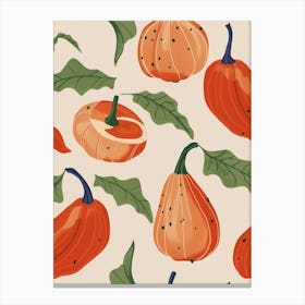 Autumnal Squash Pattern 1 Canvas Print