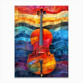 Colorful Cello music art Canvas Print