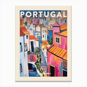 Lisbon Portugal 1 Fauvist Painting  Travel Poster Canvas Print
