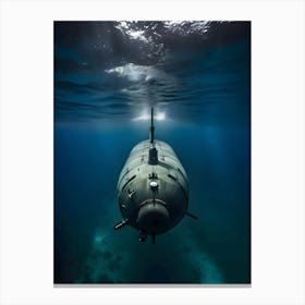 Submarine In The Ocean-Reimagined 33 Canvas Print