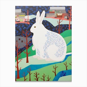 Maximalist Animal Painting Arctic Hare 1 Canvas Print