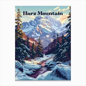 Harz Mountain Germany Breathtaking Art Illustration Canvas Print